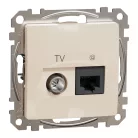 Schneider ÚJ SEDNA TV/RJ45 Cat6 UTP kombinált aljzat, bézs