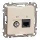Schneider ÚJ SEDNA TV/RJ45 Cat6 UTP kombinált aljzat, bézs