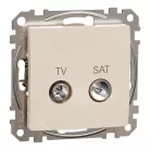 Schneider ÚJ SEDNA TV/SAT aljzat, átmenő, 7 dB, bézs