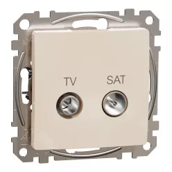 Schneider ÚJ SEDNA TV/SAT aljzat, átmenő, 7 dB, bézs