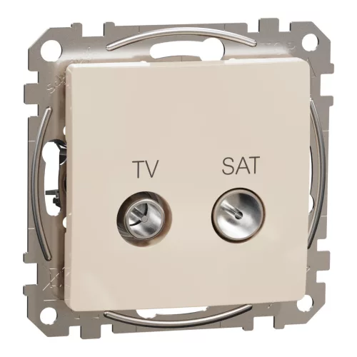 Schneider ÚJ SEDNA TV/SAT aljzat, átmenő, 7 dB, bézs