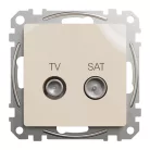 Schneider ÚJ SEDNA TV/SAT aljzat, átmenő, 7 dB, bézs