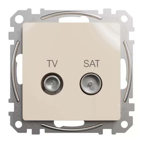 Schneider ÚJ SEDNA TV/SAT aljzat, átmenő, 7 dB, bézs