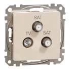 Schneider ÚJ SEDNA TV/SAT/SAT aljzat, végzáró, 4 dB, bézs