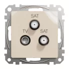Schneider ÚJ SEDNA TV/SAT/SAT aljzat, végzáró, 4 dB, bézs