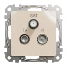 Schneider ÚJ SEDNA TV/R/SAT aljzat, végzáró, 4 dB, bézs
