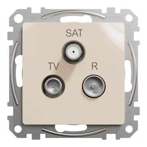 Schneider ÚJ SEDNA TV/R/SAT aljzat, átmenő, 7 dB, bézs