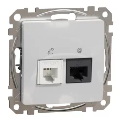   Schneider ÚJ SEDNA RJ11/RJ45 Cat6 UTP kombinált aljzat, alumínium