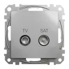 Schneider ÚJ SEDNA TV/SAT aljzat, végzáró, 4 dB, alumínium