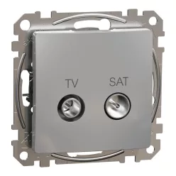   Schneider ÚJ SEDNA TV/SAT aljzat, átmenő, 7 dB, alumínium
