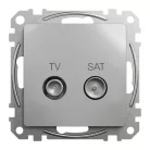 Schneider ÚJ SEDNA TV/SAT aljzat, átmenő, 7 dB, alumínium