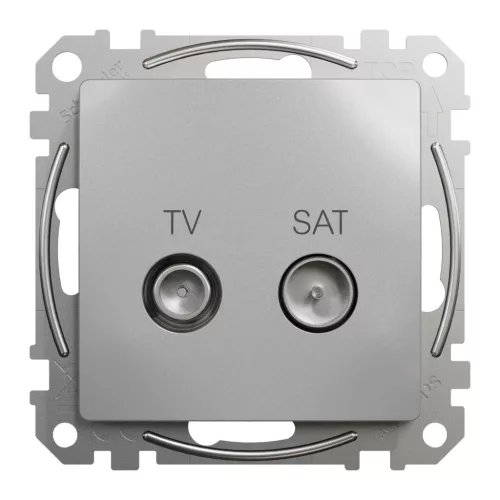 Schneider ÚJ SEDNA TV/SAT aljzat, átmenő, 7 dB, alumínium