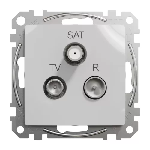 Schneider ÚJ SEDNA TV/R/SAT aljzat, átmenő, 7 dB, alumínium