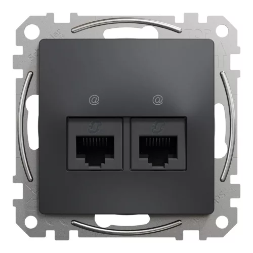 Schneider ÚJ SEDNA 2xRJ45 Cat5e UTP aljzat, antracit