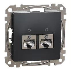 Schneider ÚJ SEDNA 2xRJ45 Cat6 STP aljzat, antracit