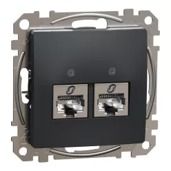 Schneider ÚJ SEDNA 2xRJ45 Cat6A STP aljzat, antracit