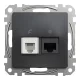 Schneider ÚJ SEDNA RJ11/RJ45 Cat6 UTP kombinált aljzat, antracit