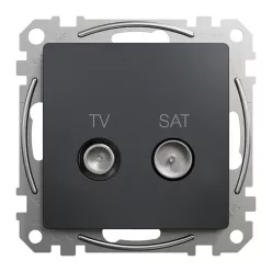   Schneider ÚJ SEDNA TV/SAT aljzat, végzáró, 4 dB, antracit