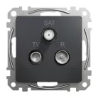 Schneider ÚJ SEDNA TV/R/SAT aljzat, végzáró, 4 dB, antracit