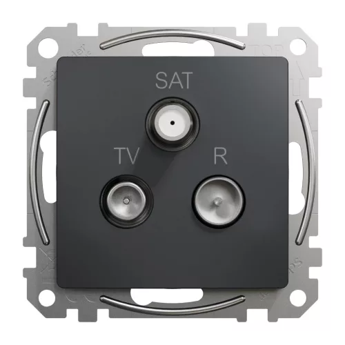 Schneider ÚJ SEDNA TV/R/SAT aljzat, végzáró, 4 dB, antracit