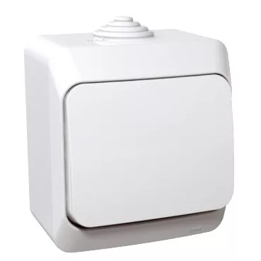 Schneider - CEDAR PLUS Egypólusú nyomó, IP44, fehér  - 101N (WDE000511)