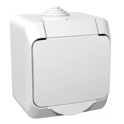   Schneider - CEDAR PLUS 2P+F csatlakozóaljzat, biztonsági zsaluval, csapófedéllel, IP44, fehér (WDE000541)