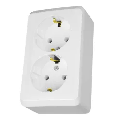   Schneider PRIMA 2x2P+F konnektor dugalj csatlakozóaljzat, 16A, fehér