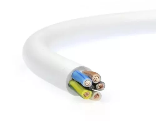 Kábel, vezeték - H05VV-F 5x10 fehér [dob] 300/500V PVC szigetelésű sodrott réz erű hajlékony tömlővezeték MT (313512)