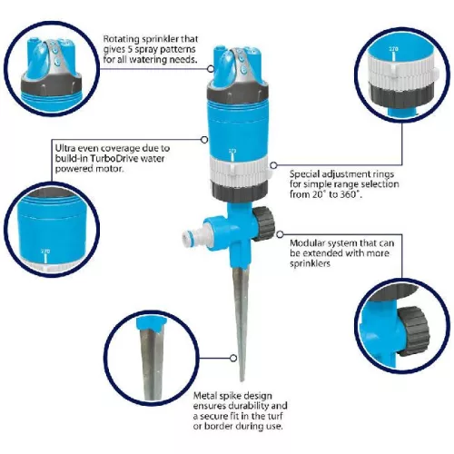 AQUACRAFT forgó kerti locsoló Premium 270161 SP-256648