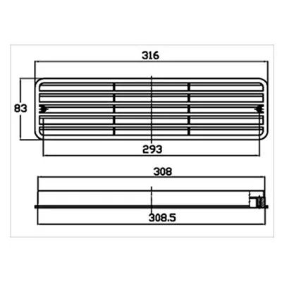 Styron szellőző rács (STY-221)