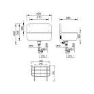STYRON MŰANYAG FALIKÚT VÖDÖRTARTÓ RÁCCSAL, SZIFONNAL, FEKETE