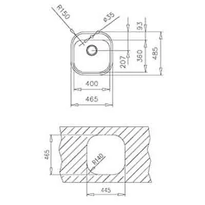 Teka STYLO 1B beépíthető mosogató rozsdamentes acél (T-10107007)