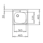 Teka 1C 465x465 rozsdamentes mosogató beépíthető  lakótelepi (T-40109613)