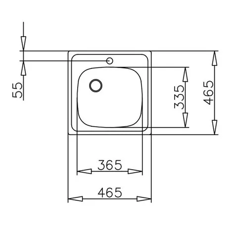 Teka 1C 465x465 rozsdamentes mosogató beépíthető  lakótelepi (T-40109613)