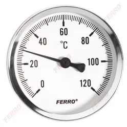   Ferro hőmérő hátsós csatlakozású 0-120°c, o100 mm, 1/2" (T100120A)