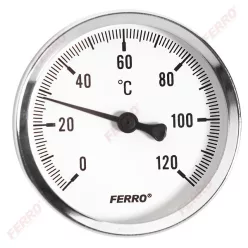   Ferro hőmérő hátsós csatlakozású 0-120°c, o63 mm, 1/2" (T63120A)