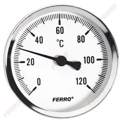   Ferro hőmérő hátsós csatlakozású 0-120°c, o80 mm, 1/2" (T80120A)