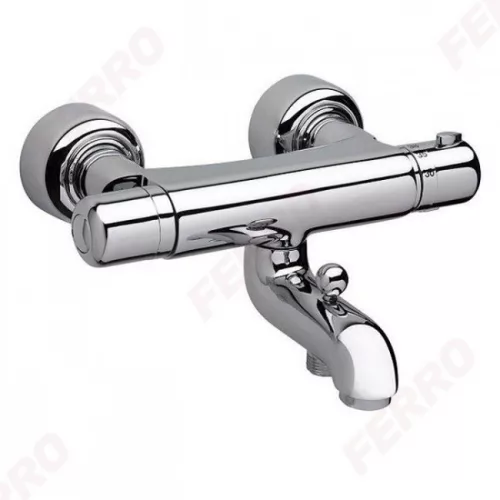 Ferro termosztátos kád csaptelep zuhanyváltóval króm TA1rajza