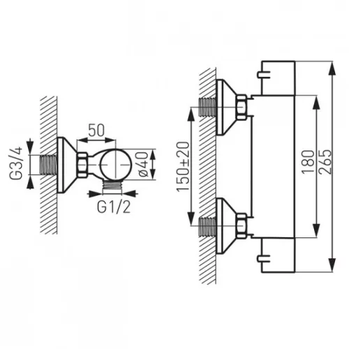 Ferro Varese termosztátos csaptelep króm TAM7
