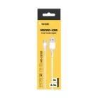 Technik Töltő-és Adatkábel PVC USB-A / Micro USB 5V 2,4A 1m Fehér