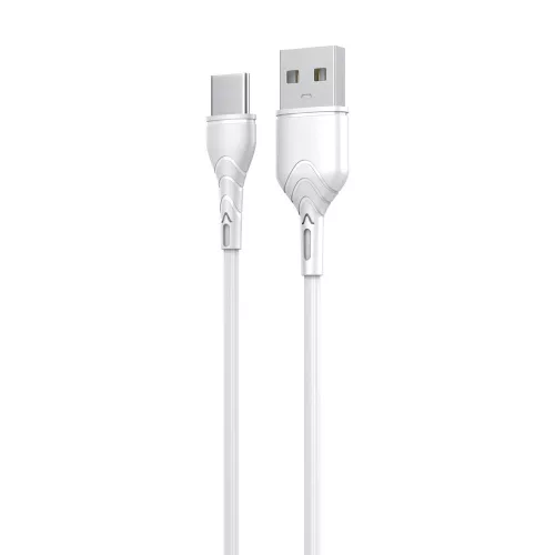Technik Töltő-és Adatkábel PVC USB-A / USB-C 5V 2,4A 1m Fehér