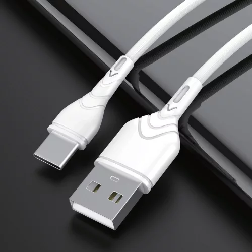Technik Töltő-és Adatkábel PVC USB-A / USB-C 5V 2,4A 1m Fehér