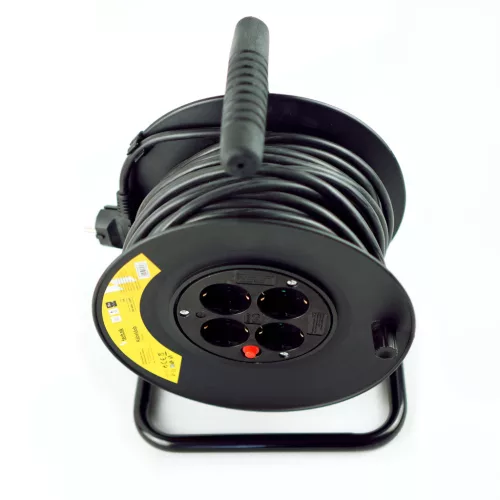 Technik Professional Kábeldob 4-er 25m 1,5mm2 (fekete) 16A