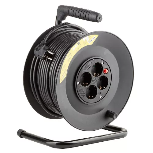 Technik Professional Kábeldob 4-er 50m 1,5mm2 (fekete) 16A