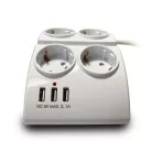 Technik Professional Elosztó Asztali 4 utas 1,5m kábel + 3 USB + kapcsoló 16A