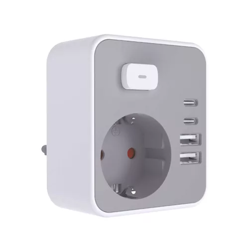 Technik Professional WG Elosztó Fali 1 utas + 2 x USB-C + 2 x USB-A + kapcsoló
