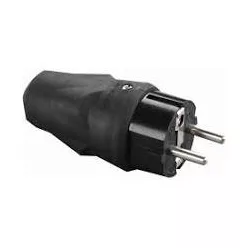   TRADEFORCE - Dugvilla gumi fekete 16A/250V IP44 egyenes Tradeforce (0002420003)
