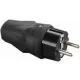 TRADEFORCE - Dugvilla gumi fekete 16A/250V IP44 egyenes Tradeforce (0002420003)