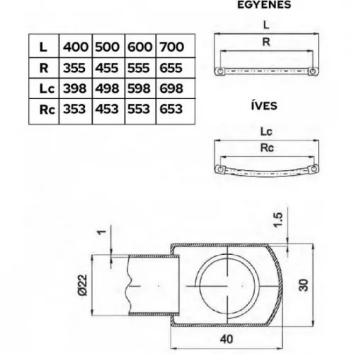Technik Therm Angora 50x110 egyenes radiátor fehér TTCSEA-500-1100