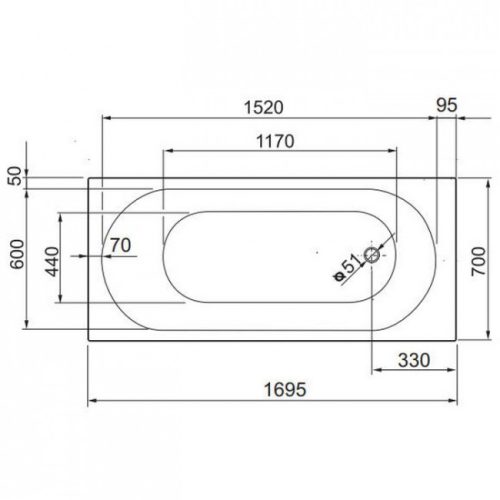 ALFÖLDI Cassandra akril fürdőkád 170x70 cm UBA177CAS2P-01 rr